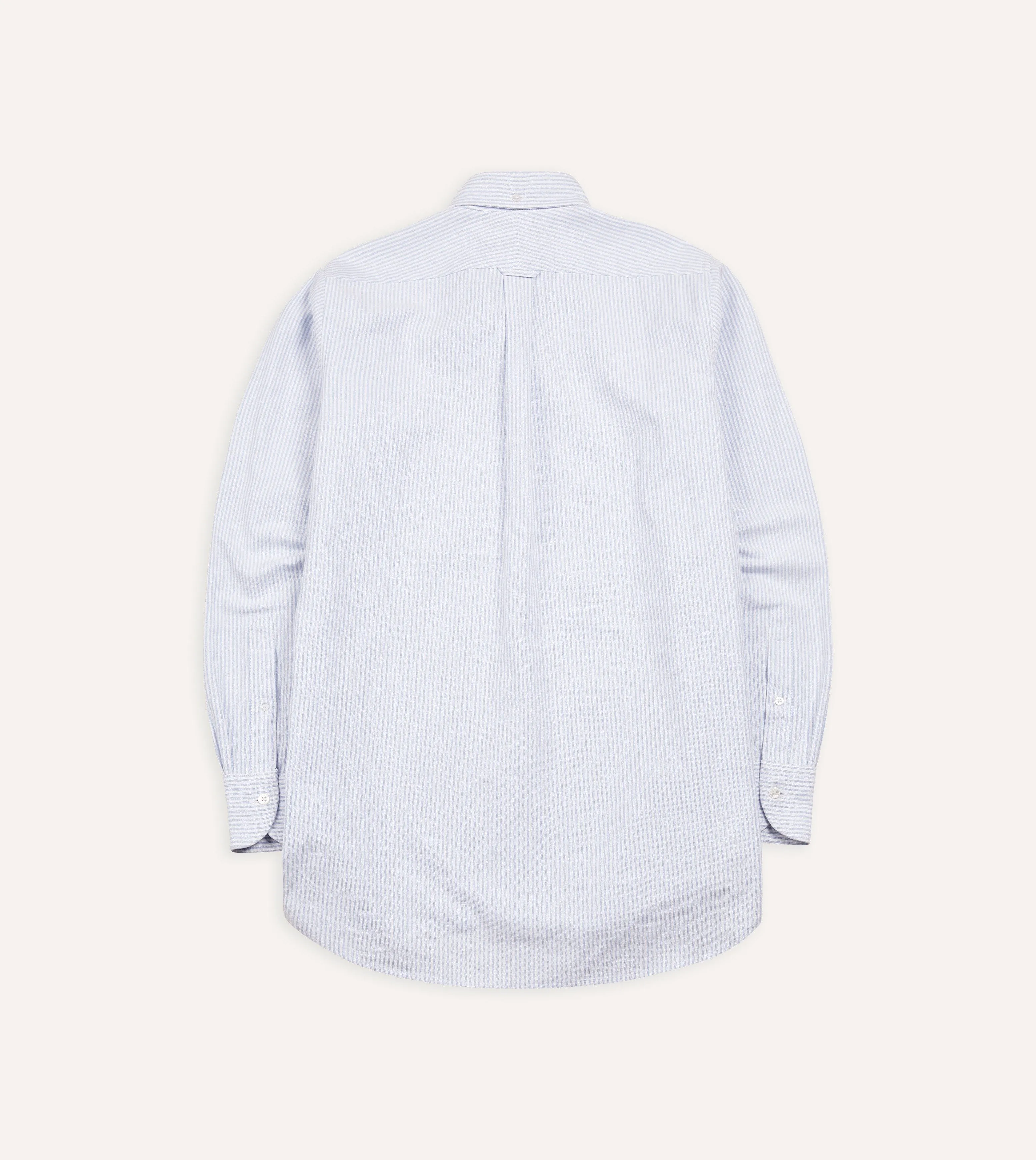 Light Blue Ticking Stripe Cotton Oxford Cloth Button-Down Shirt