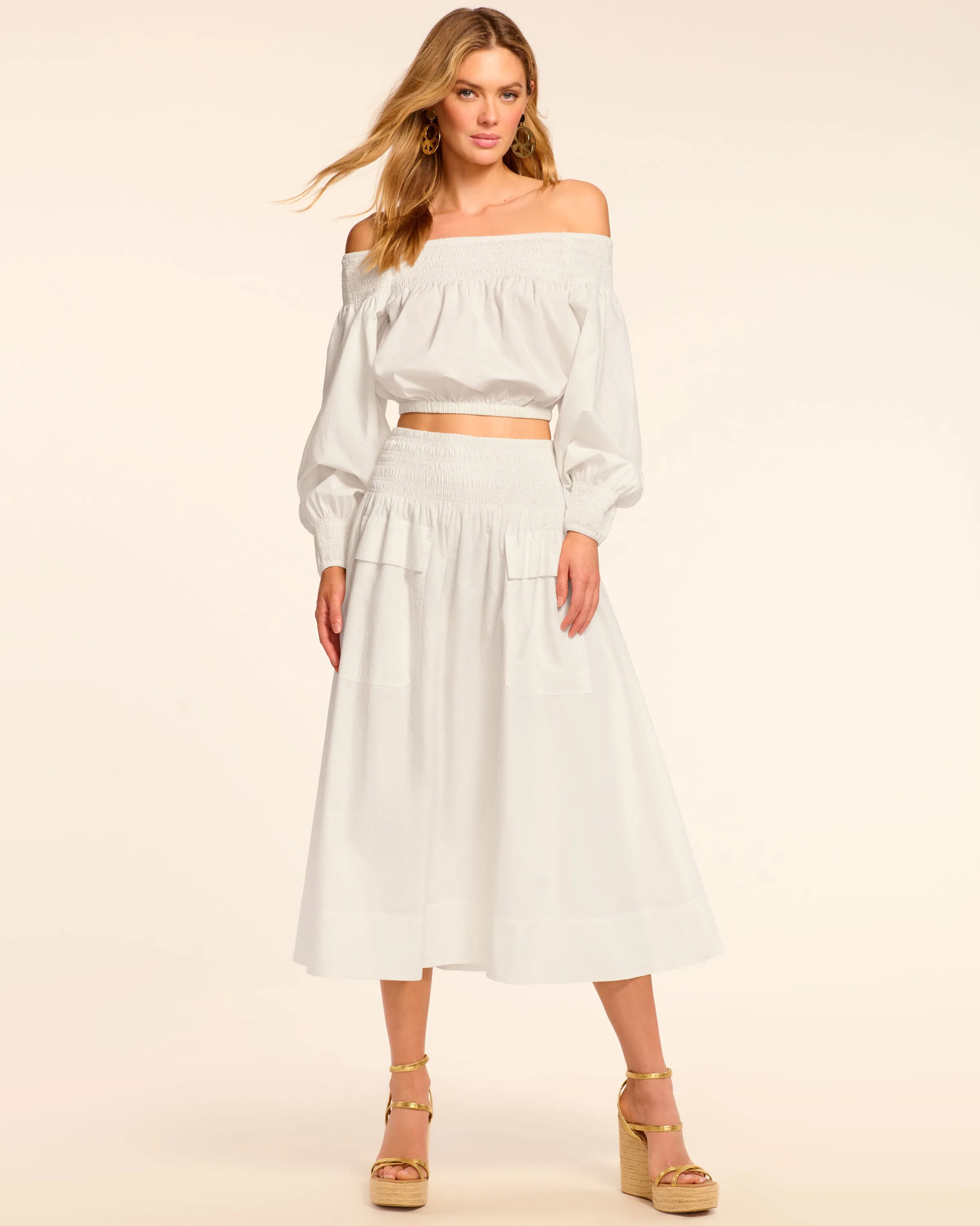 Lillian Cotton Poplin Off-The-Shoulder Blouse