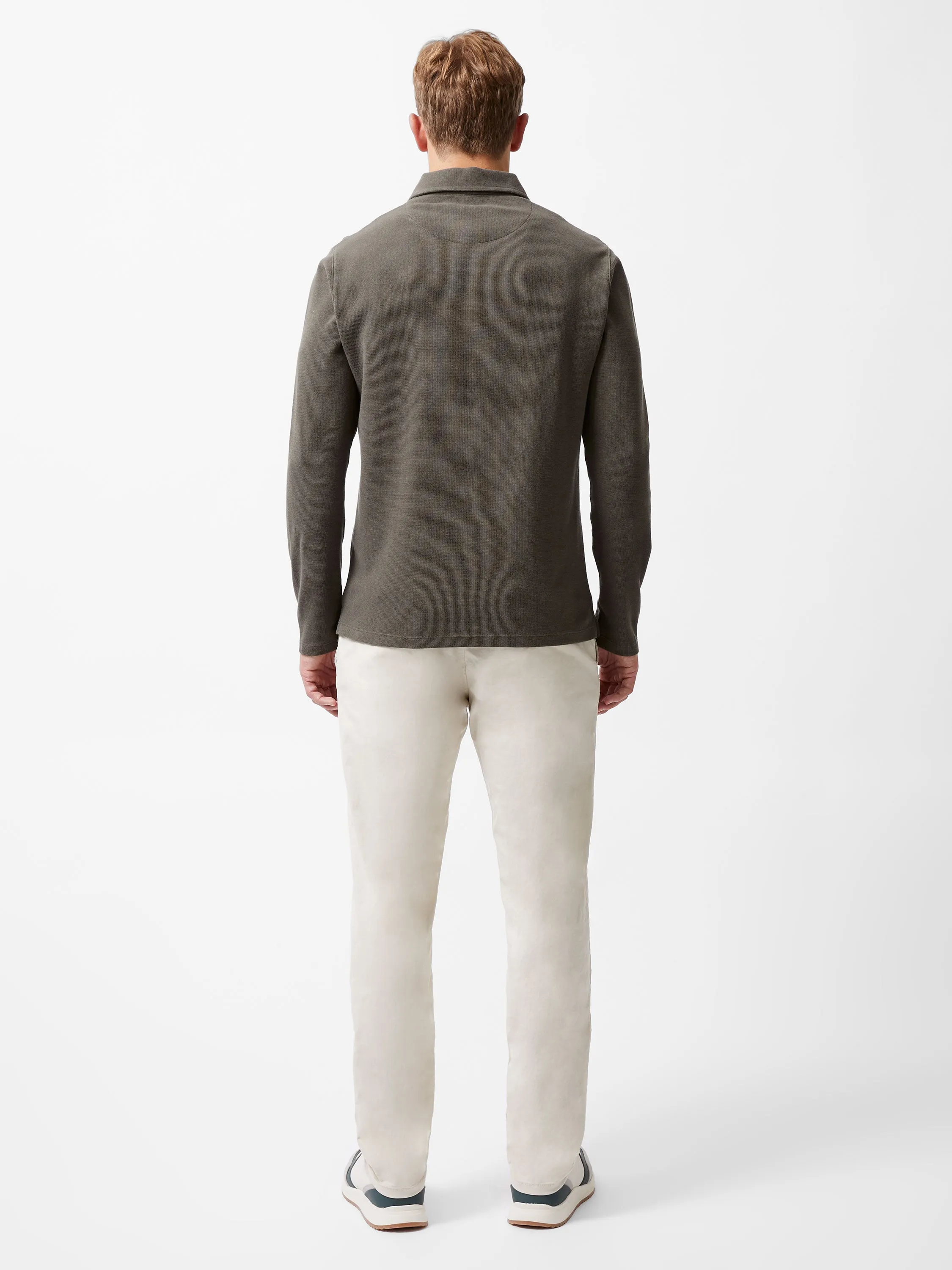 Long Sleeve Buttoned Polo Shirt