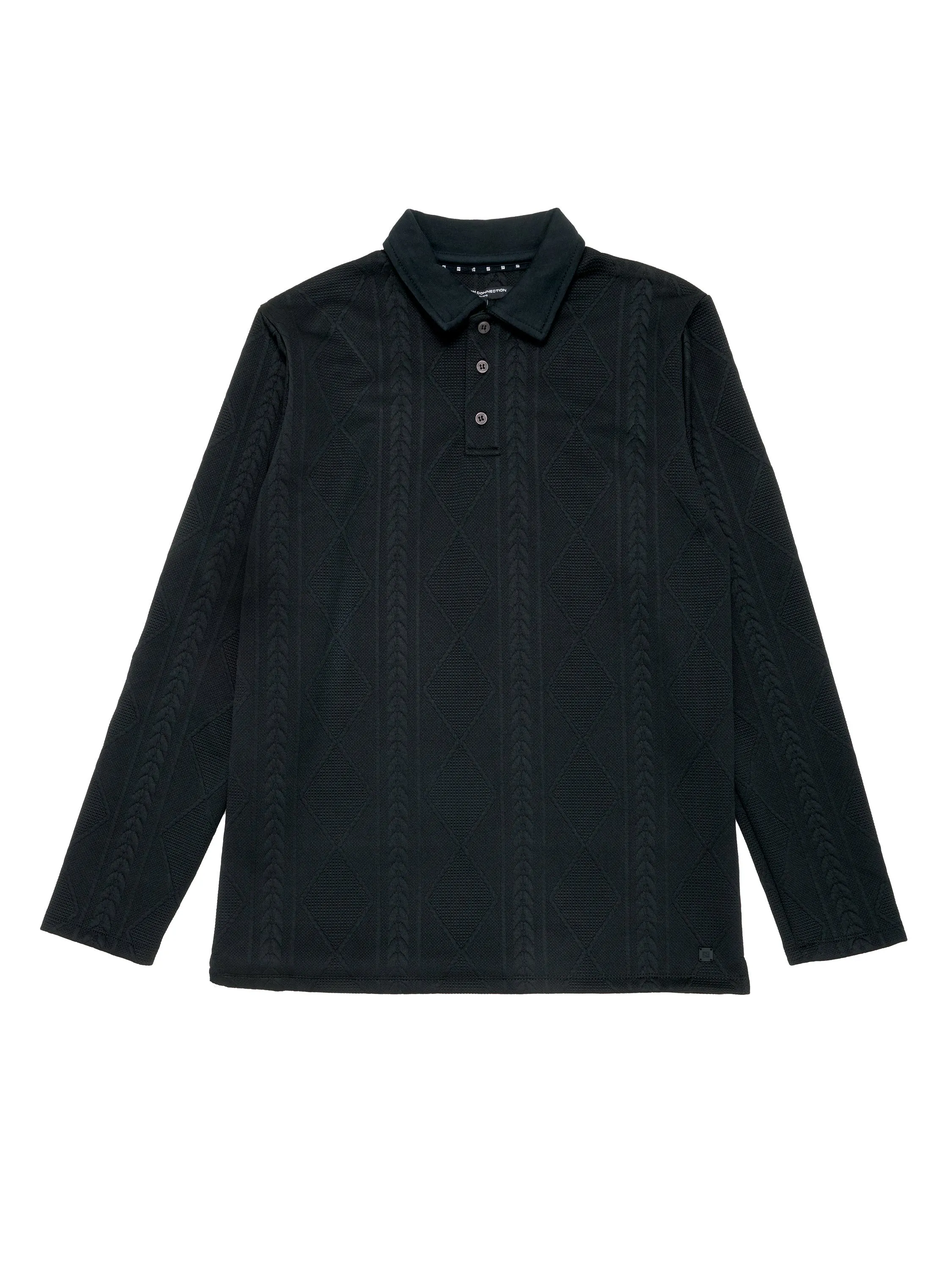 Long Sleeve Jacquard Polo Shirt    