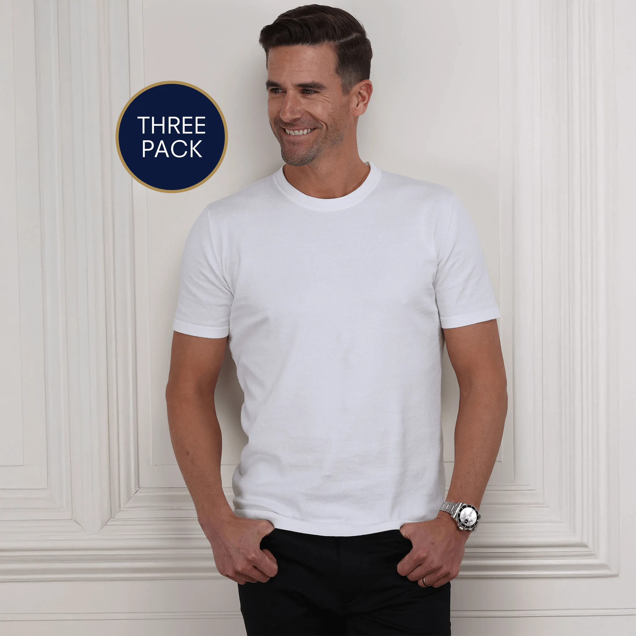 Lucca Tee Luxury Touch Classic White 3-Pack