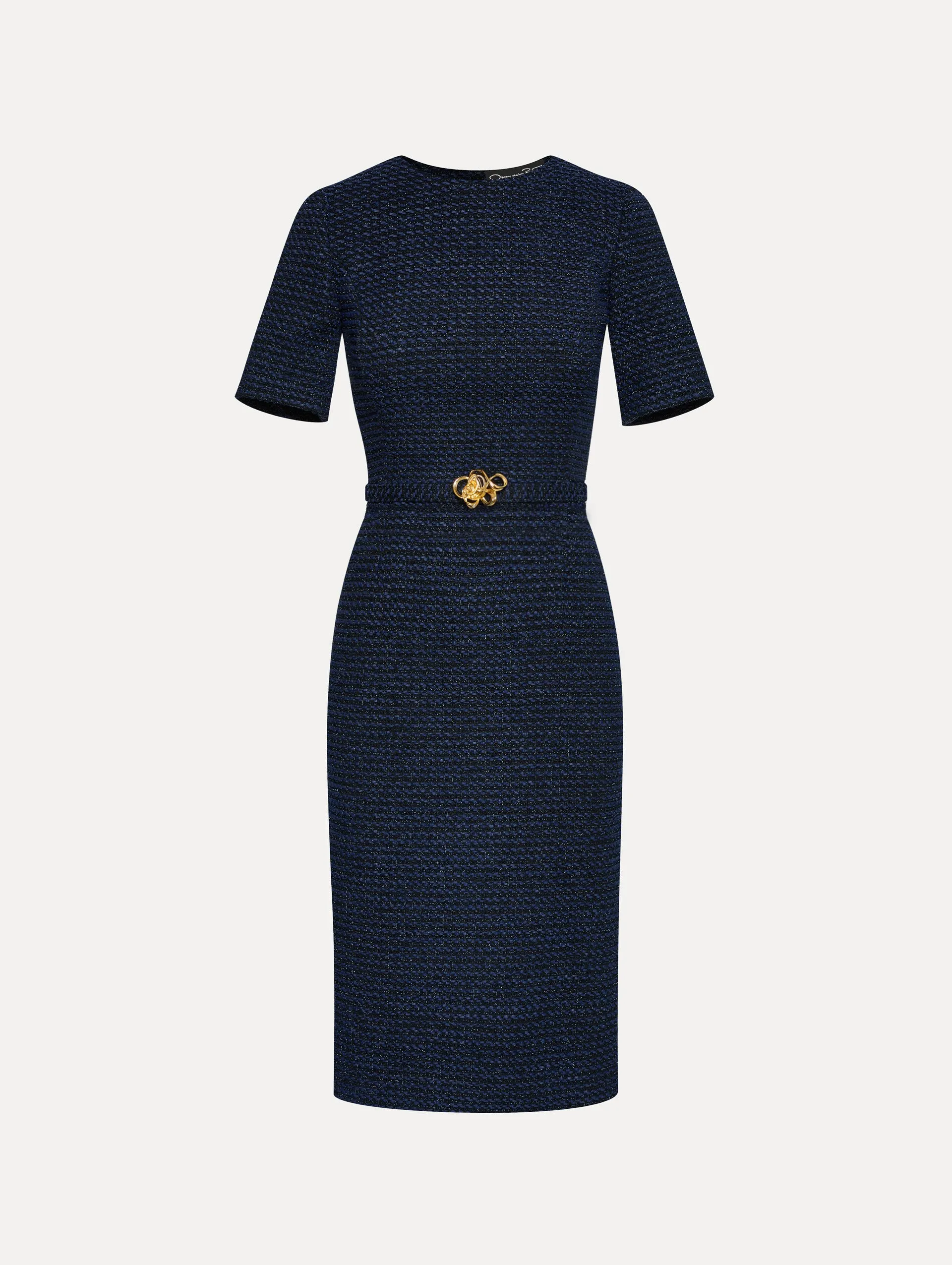 Lurex Check Tweed Pencil Dress