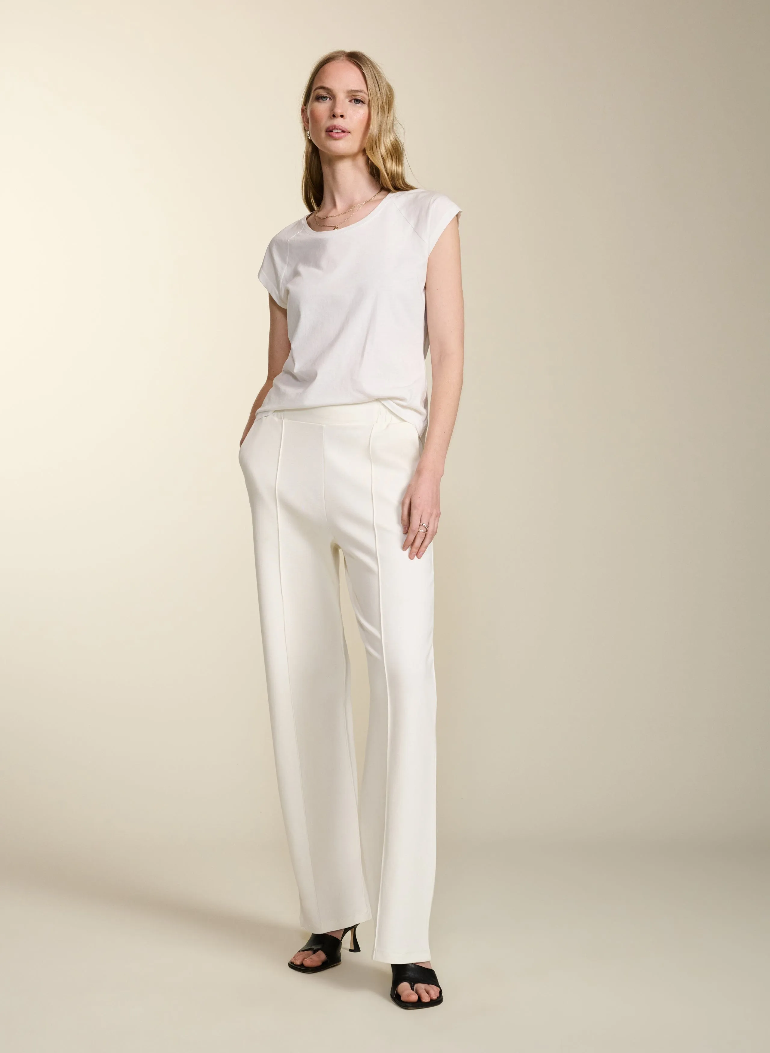 Marian LENZING™ ECOVERO™ Trousers | Soft White