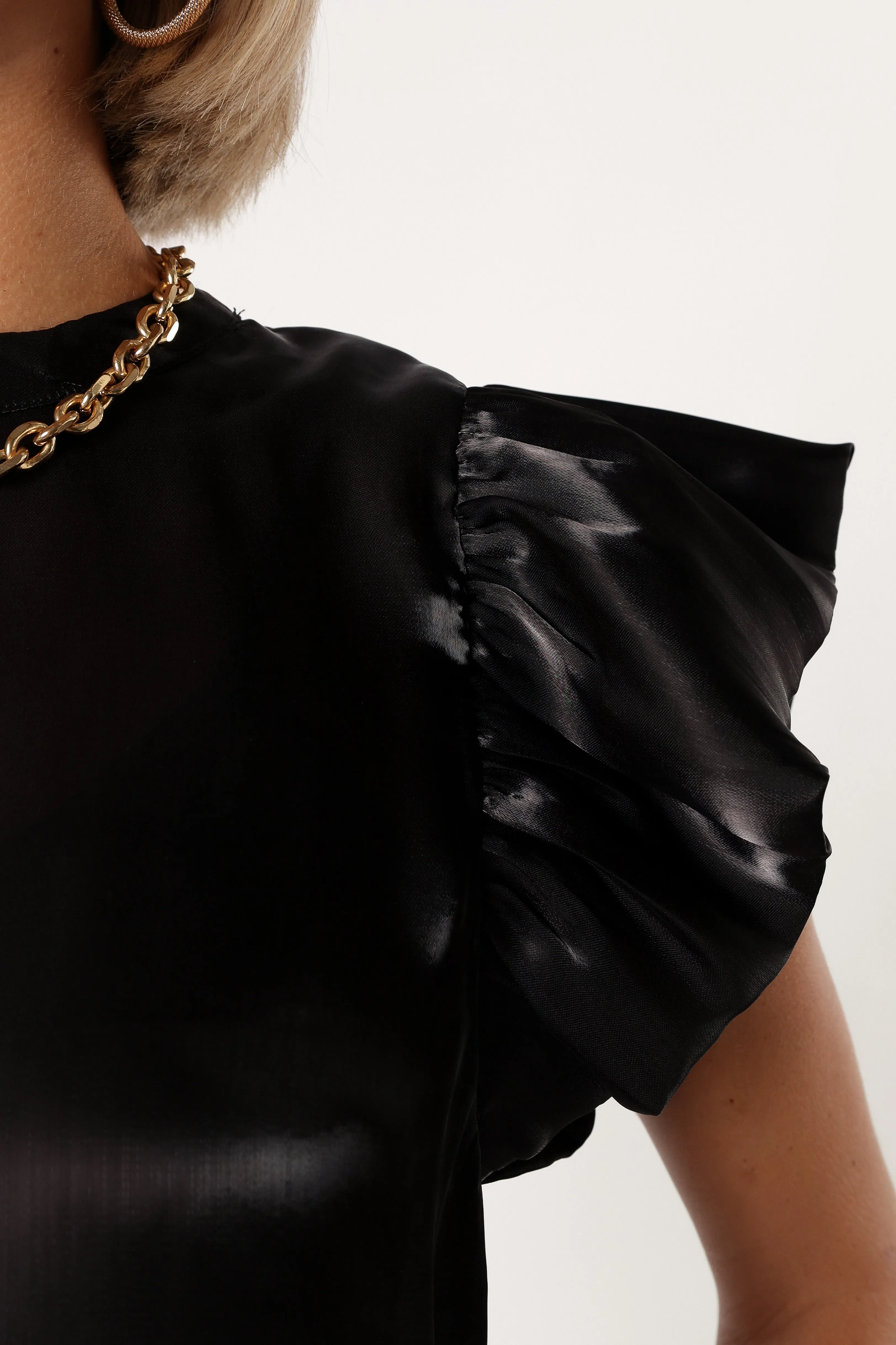 Marianna Ruffle Sleeve Top - Black