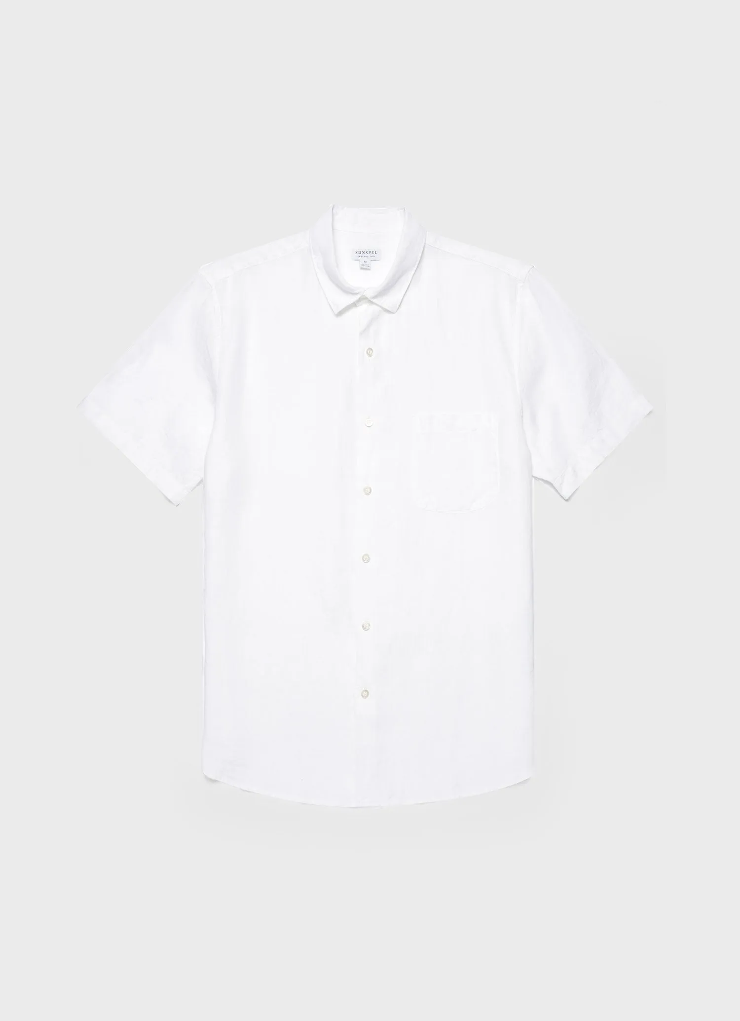 Men's Short Sleeve Linen Shirt in White