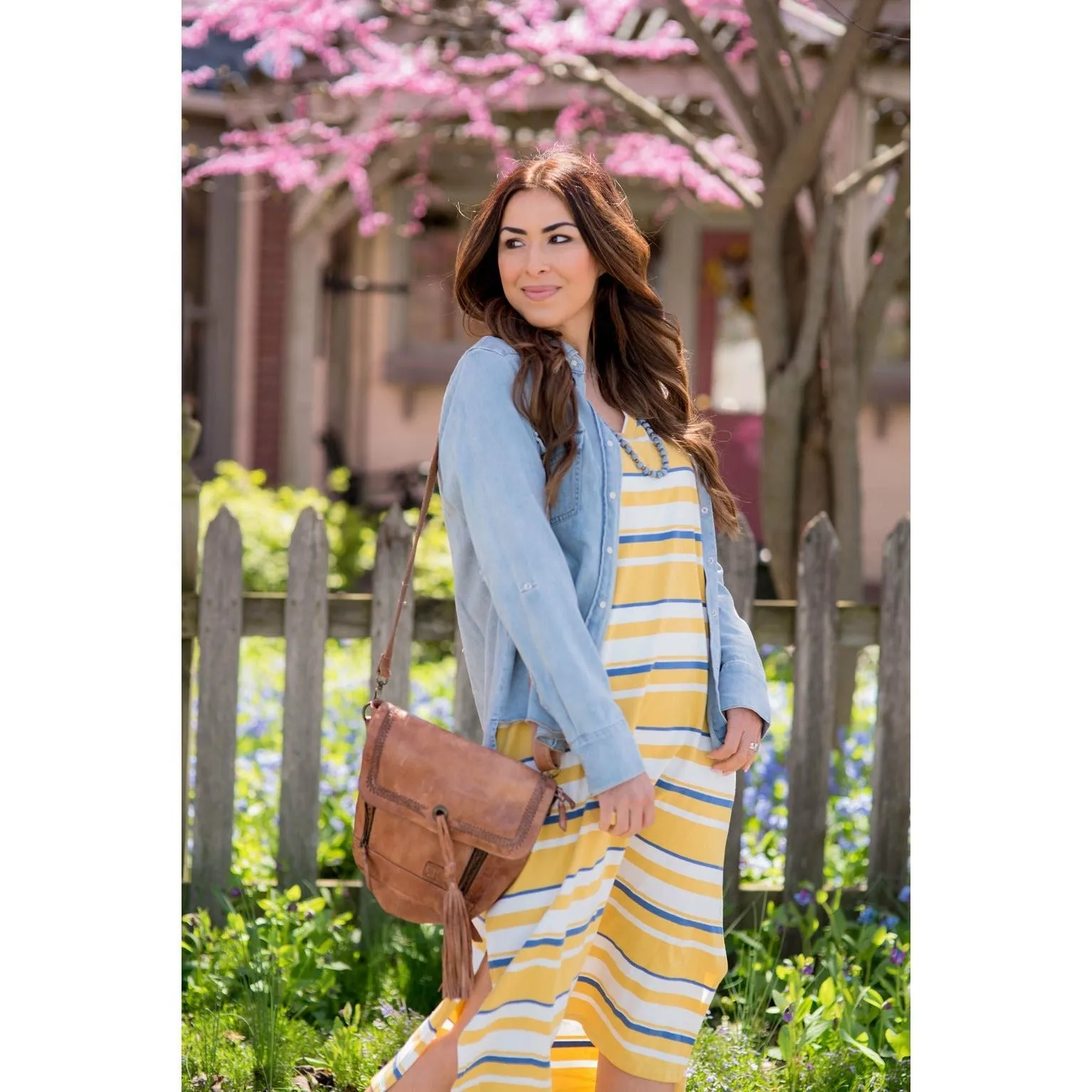 Multi Striped Midi