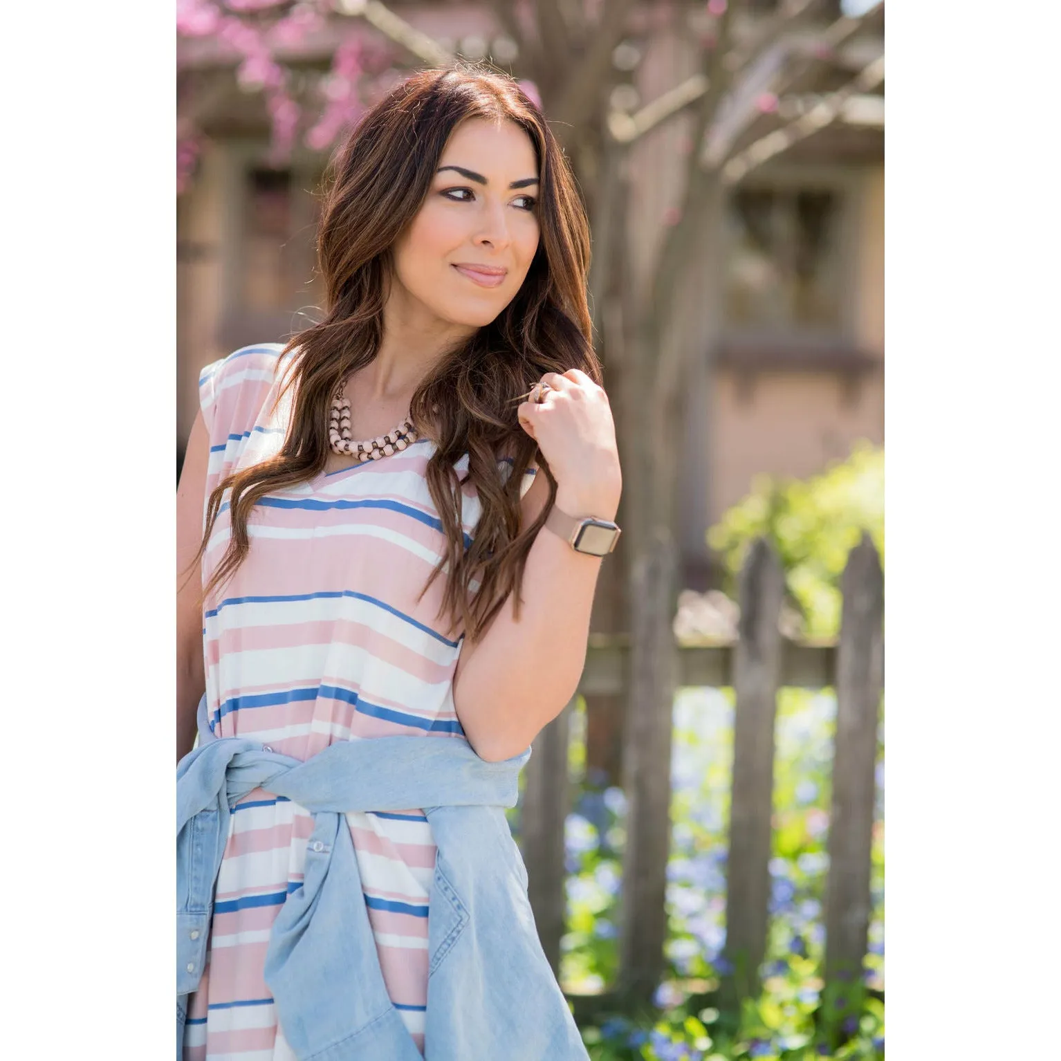 Multi Striped Midi