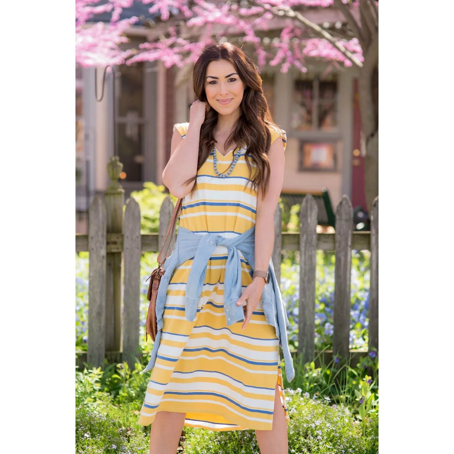 Multi Striped Midi