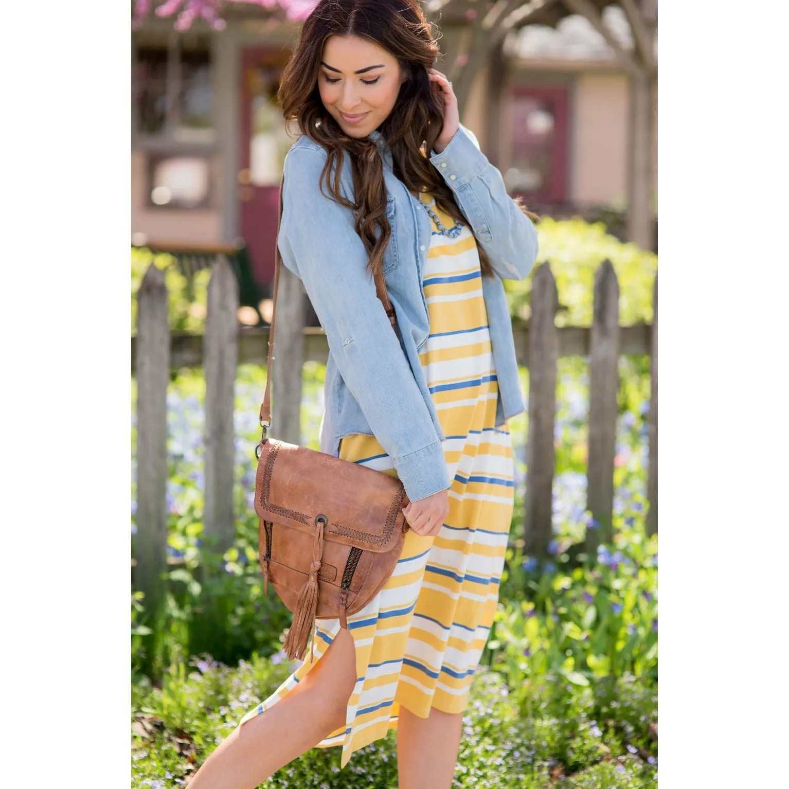 Multi Striped Midi