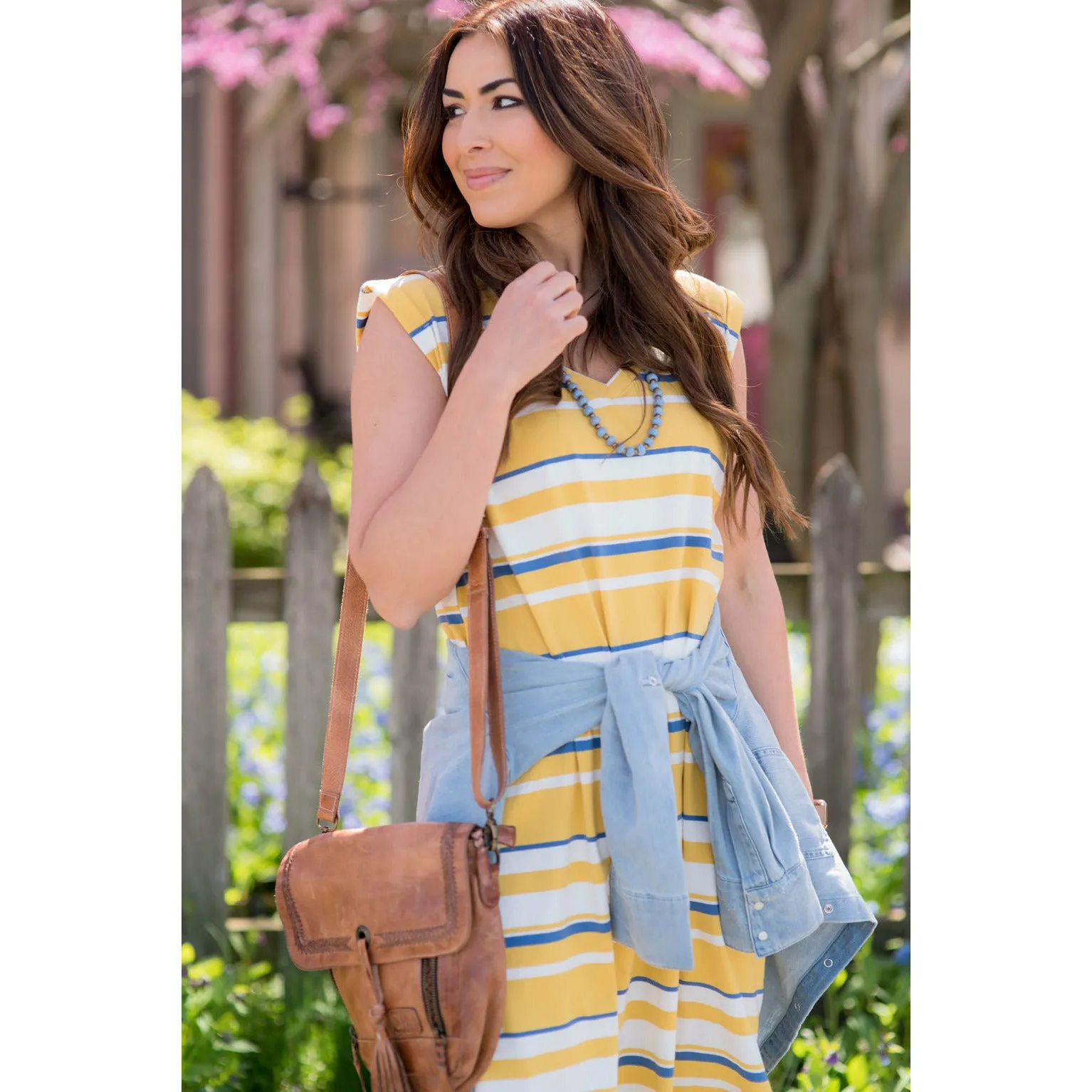 Multi Striped Midi
