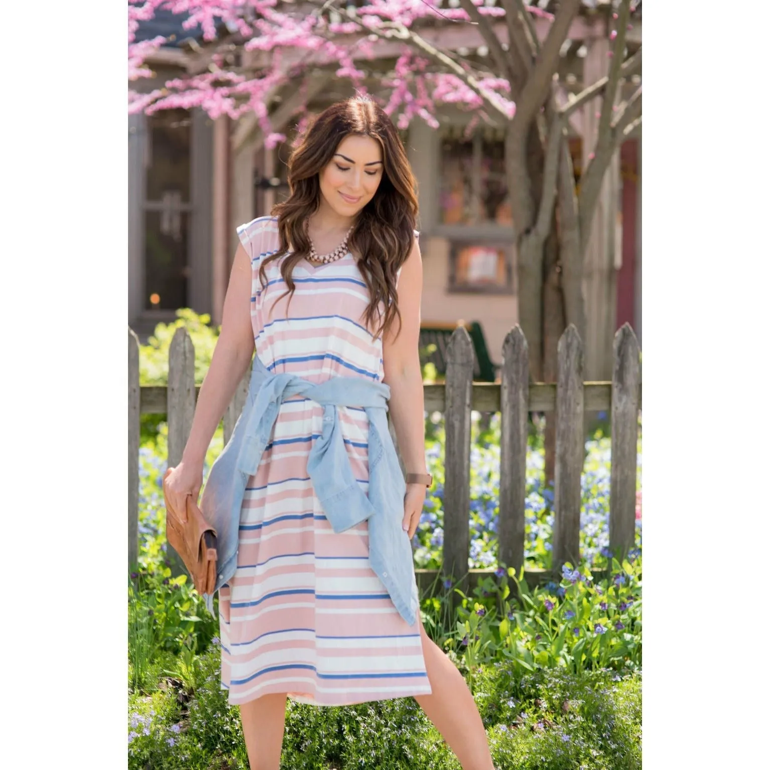 Multi Striped Midi