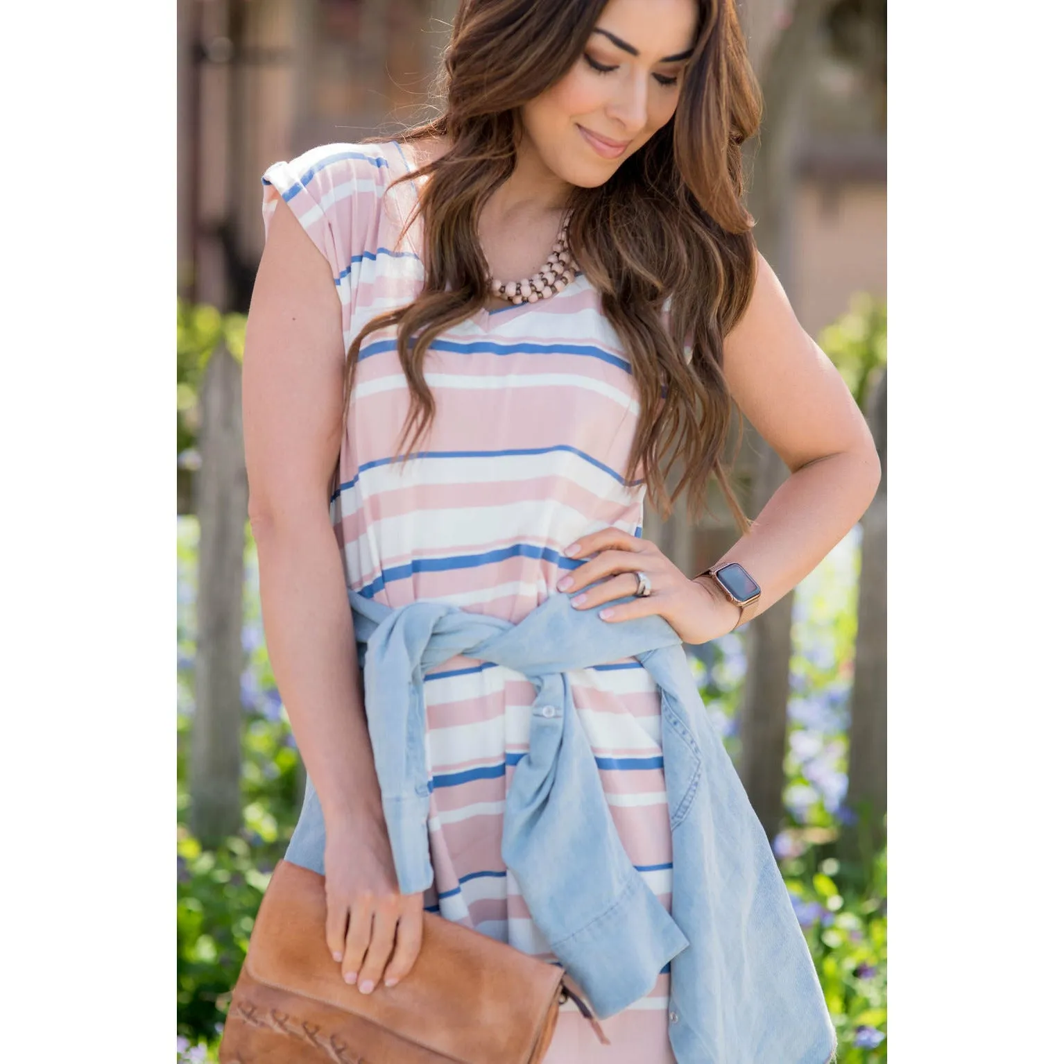 Multi Striped Midi