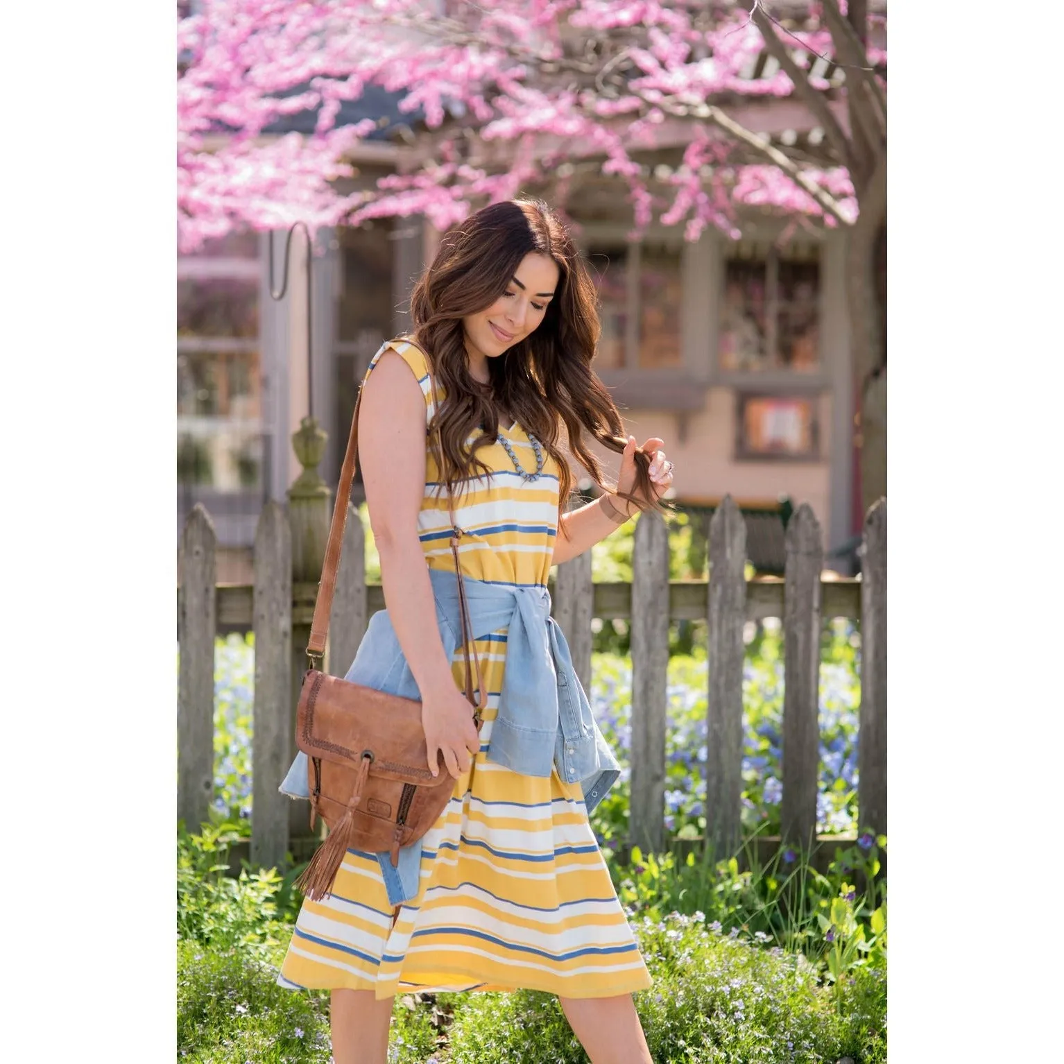 Multi Striped Midi
