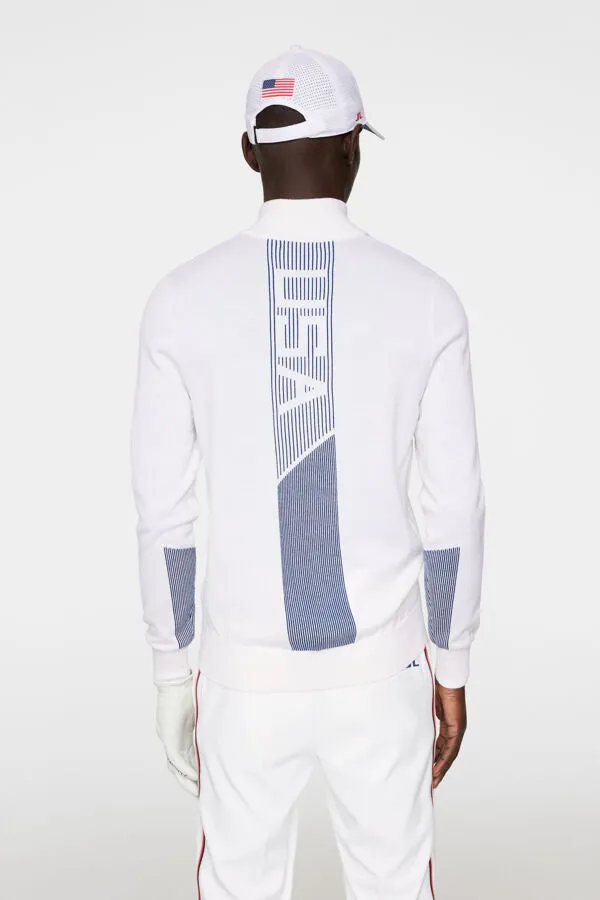 Nathaniel Half Zip Sweater White