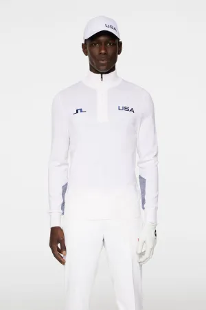 Nathaniel Half Zip Sweater White