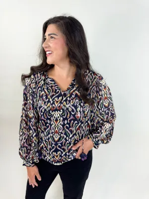 Navy Melly Blouse