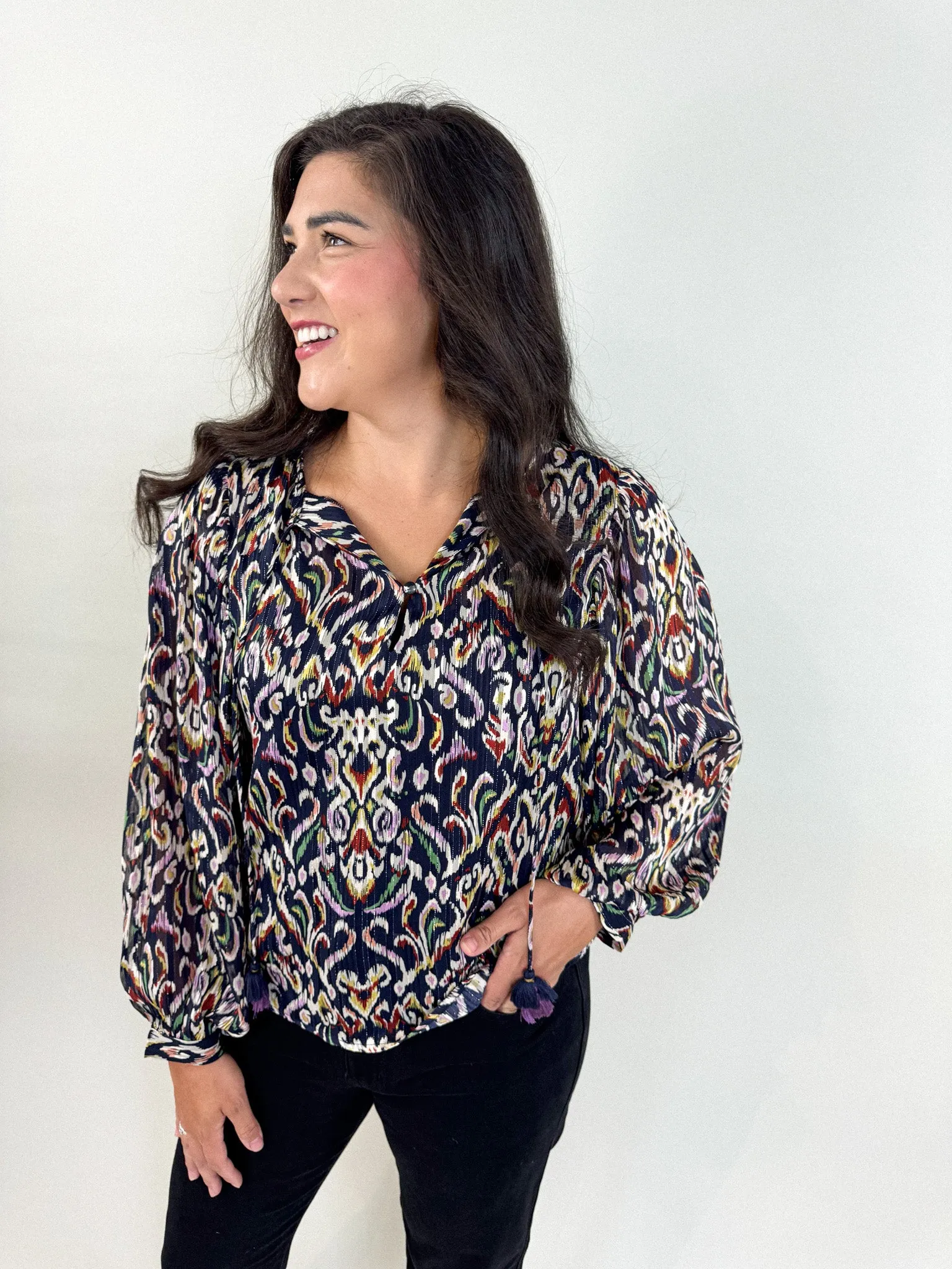 Navy Melly Blouse