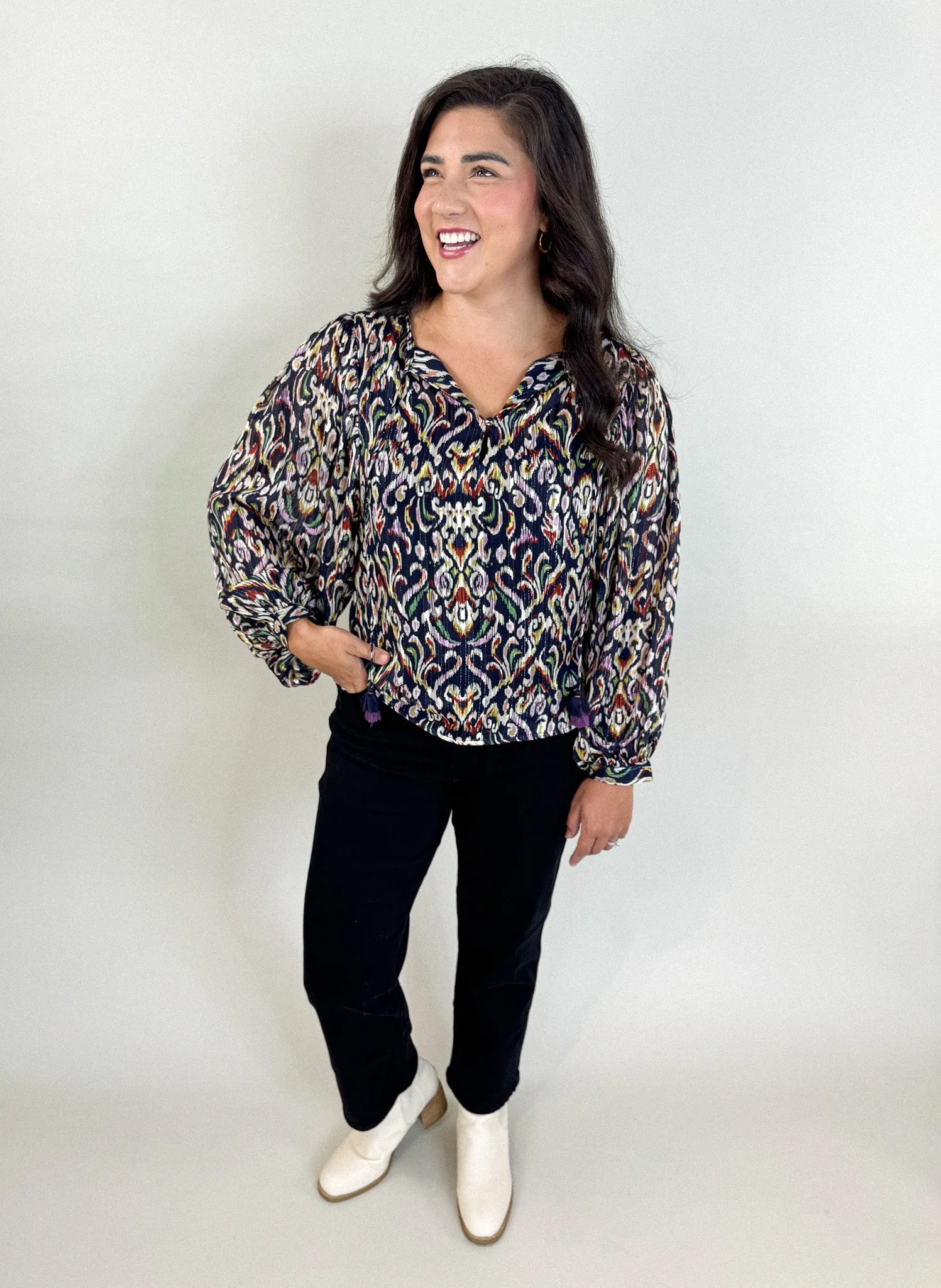 Navy Melly Blouse