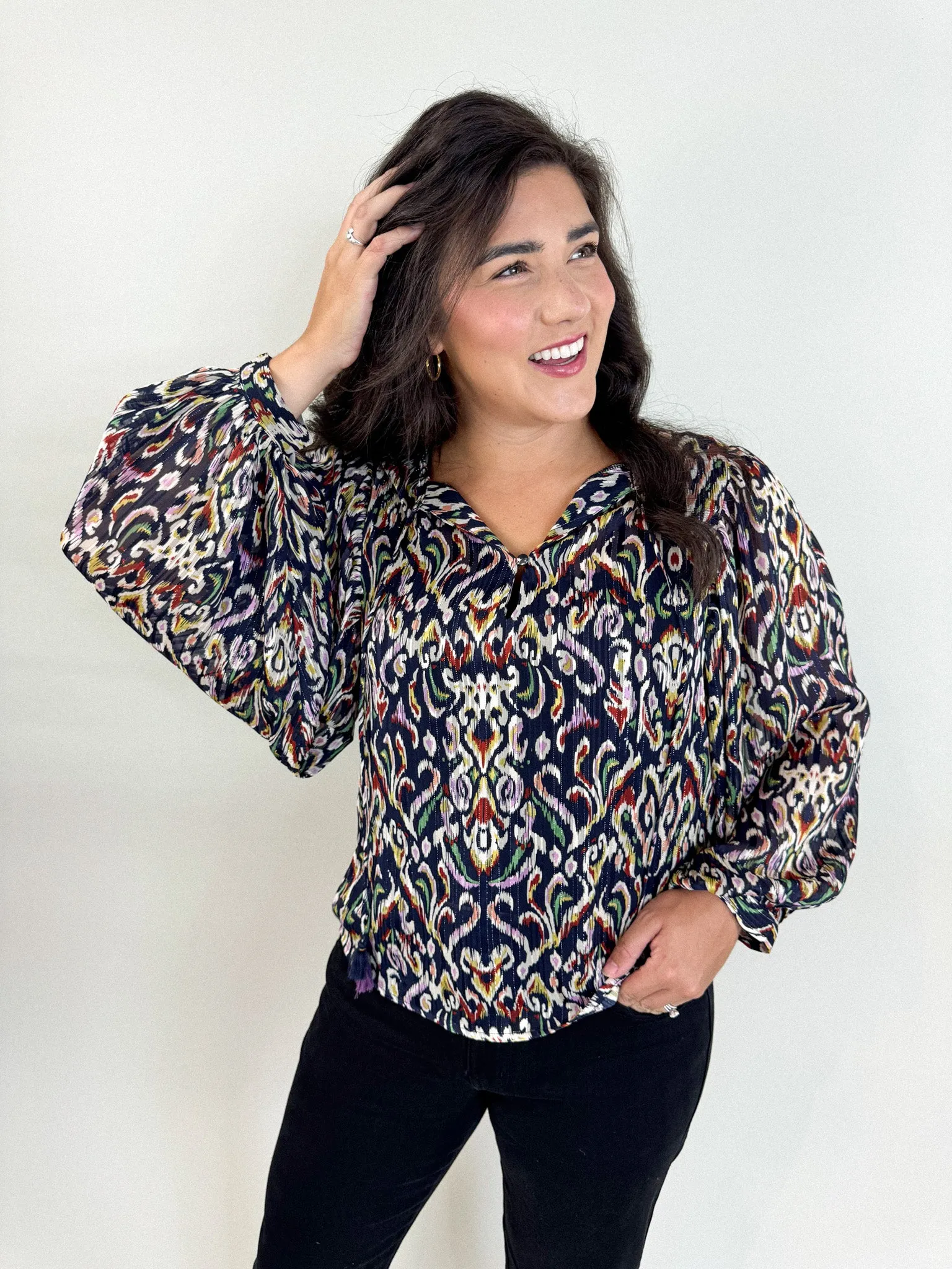 Navy Melly Blouse