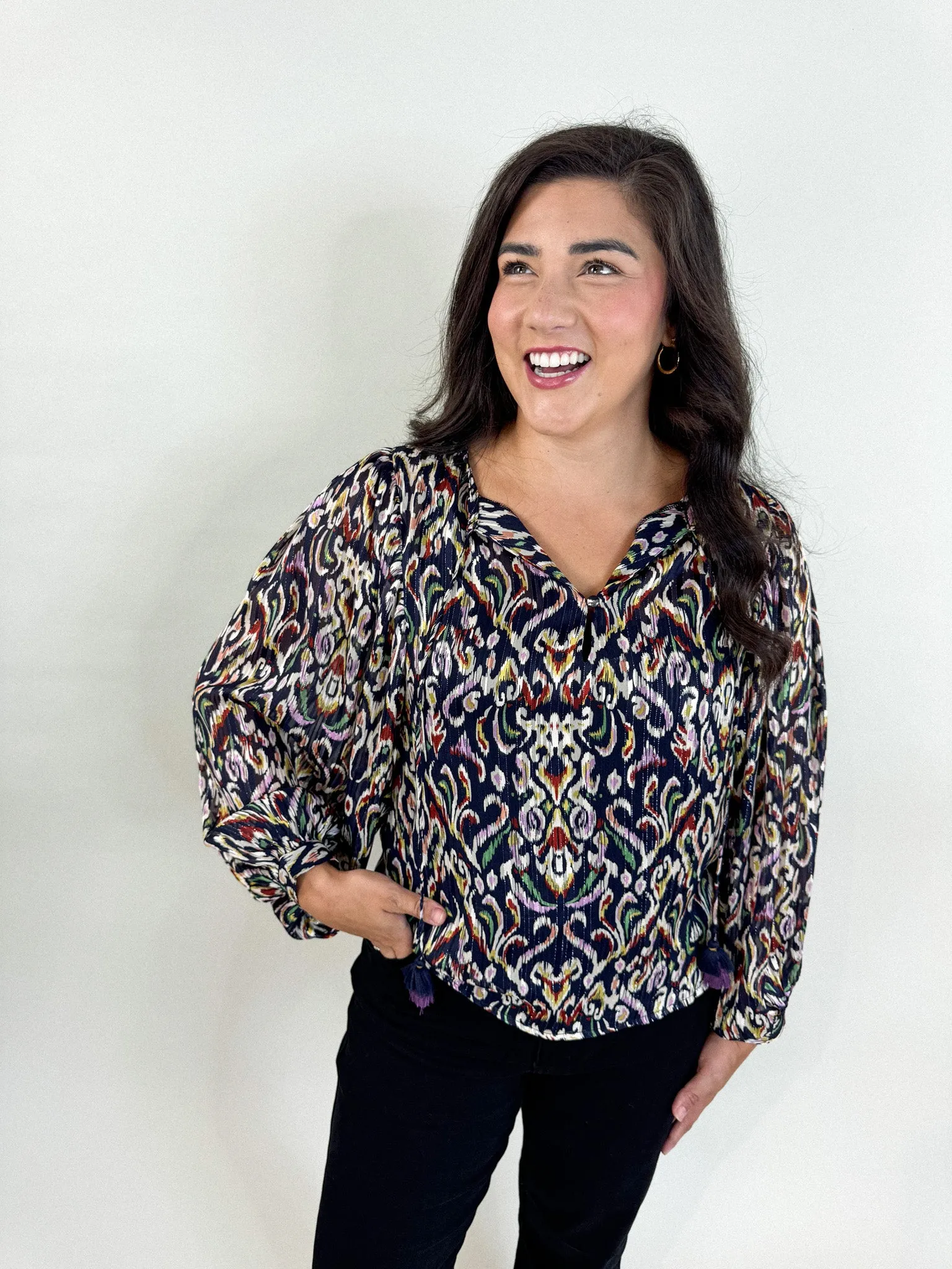 Navy Melly Blouse