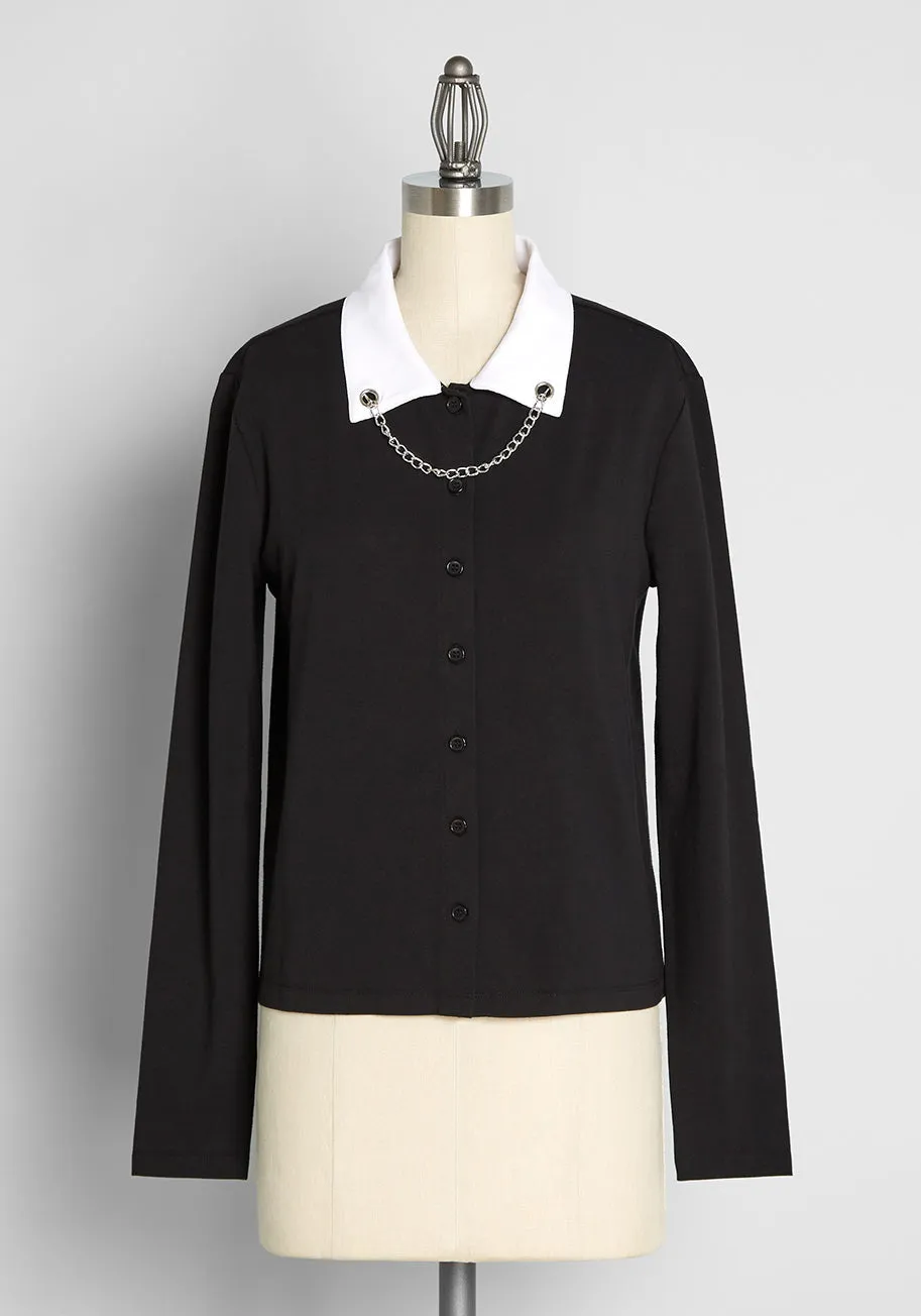 Never Break the Chain Button-Up Top