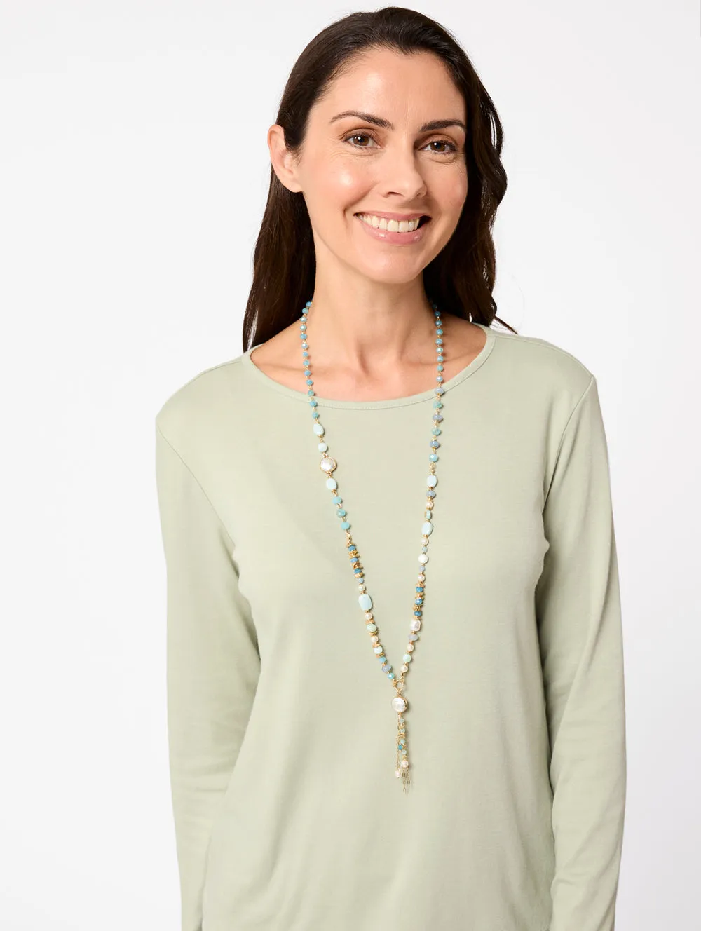Ocean Tassle Pendant Necklace
