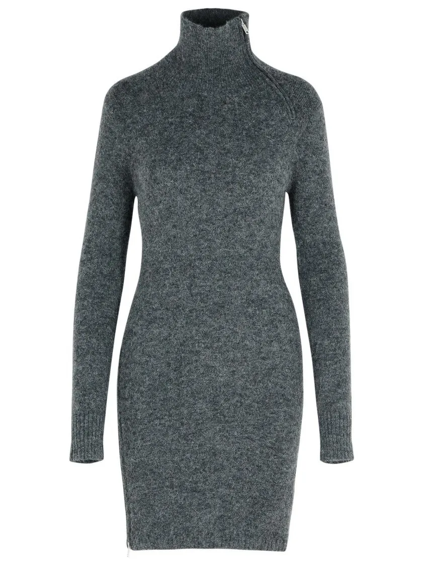 'Ohara' Dark Grey Baby Alpaca Blend Dress
