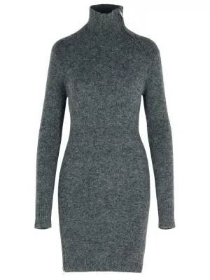 'Ohara' Dark Grey Baby Alpaca Blend Dress