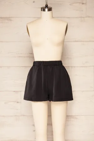 Olesnica | Black Shorts with Elastic Waist