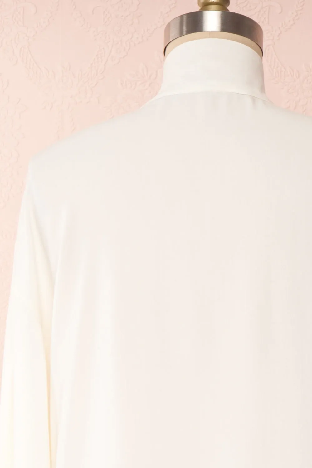 Olympa Ivory | Tie Collar Blouse