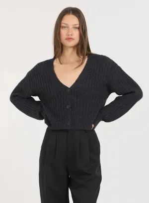 One Grey Day - Charcoal Polly Cashmere Cardigan