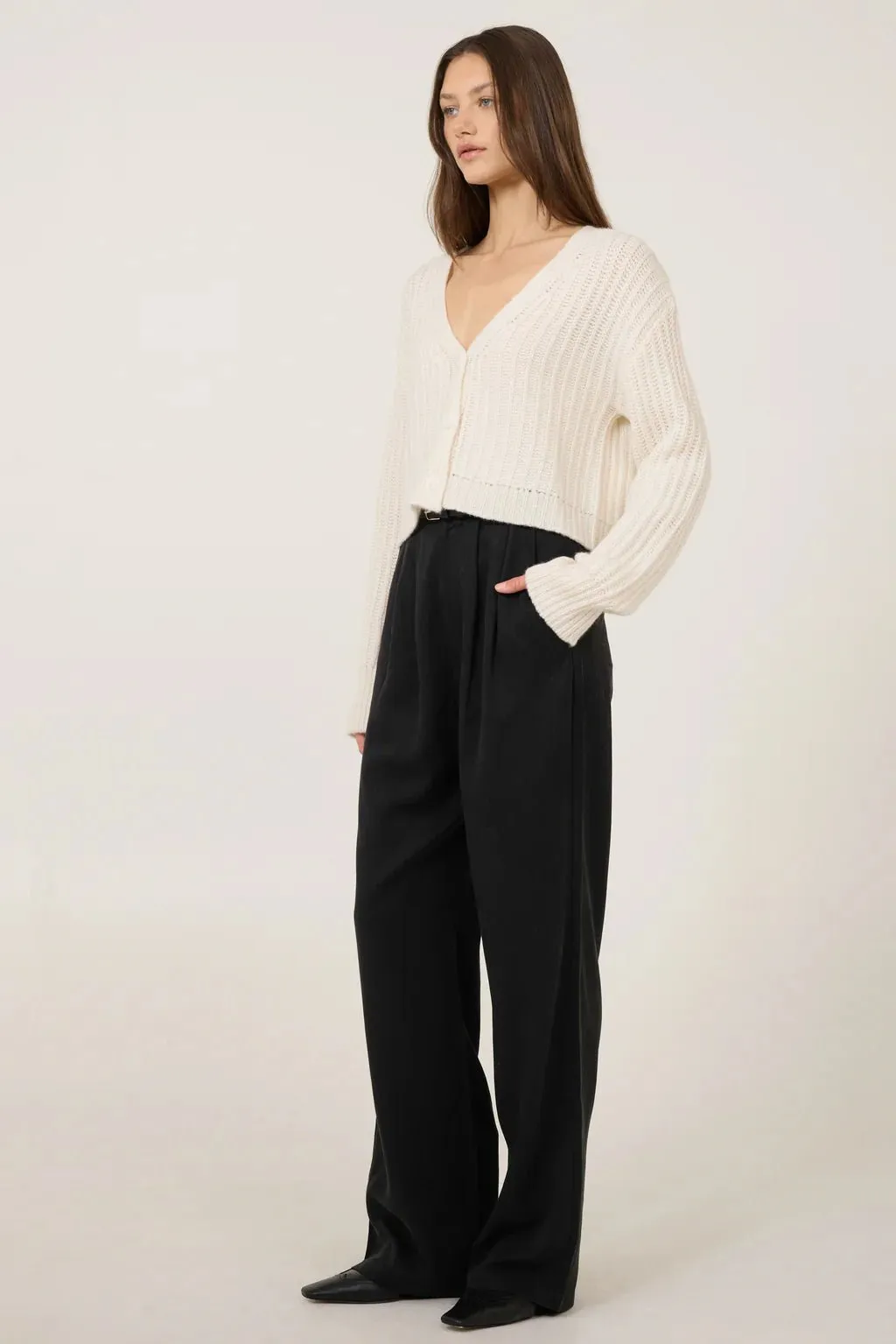 One Grey Day - Ivory Polly Cashmere Cardigan