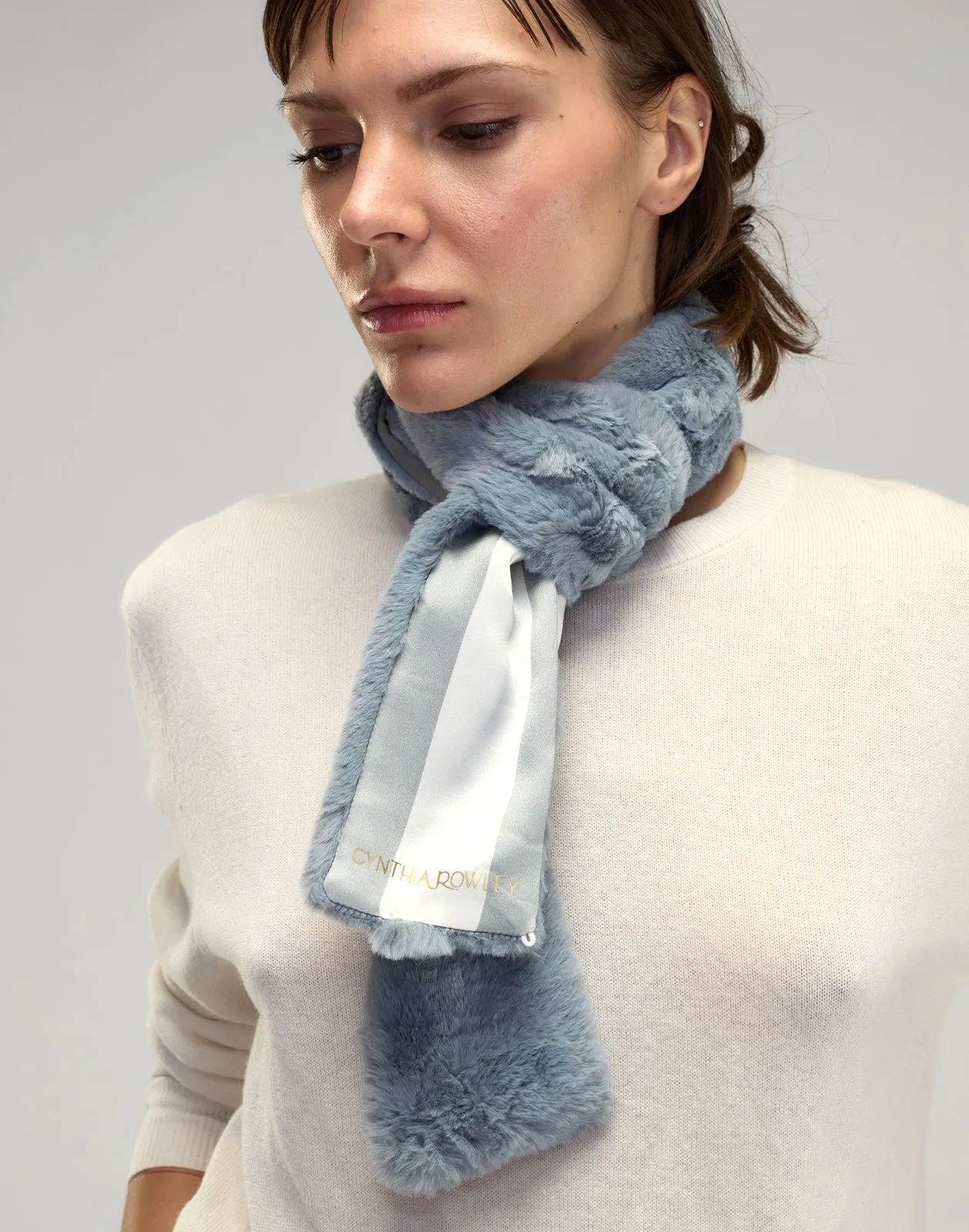 Out East Faux Fur Silk Scarf