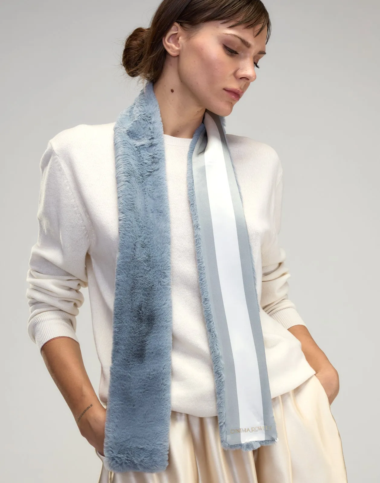 Out East Faux Fur Silk Scarf