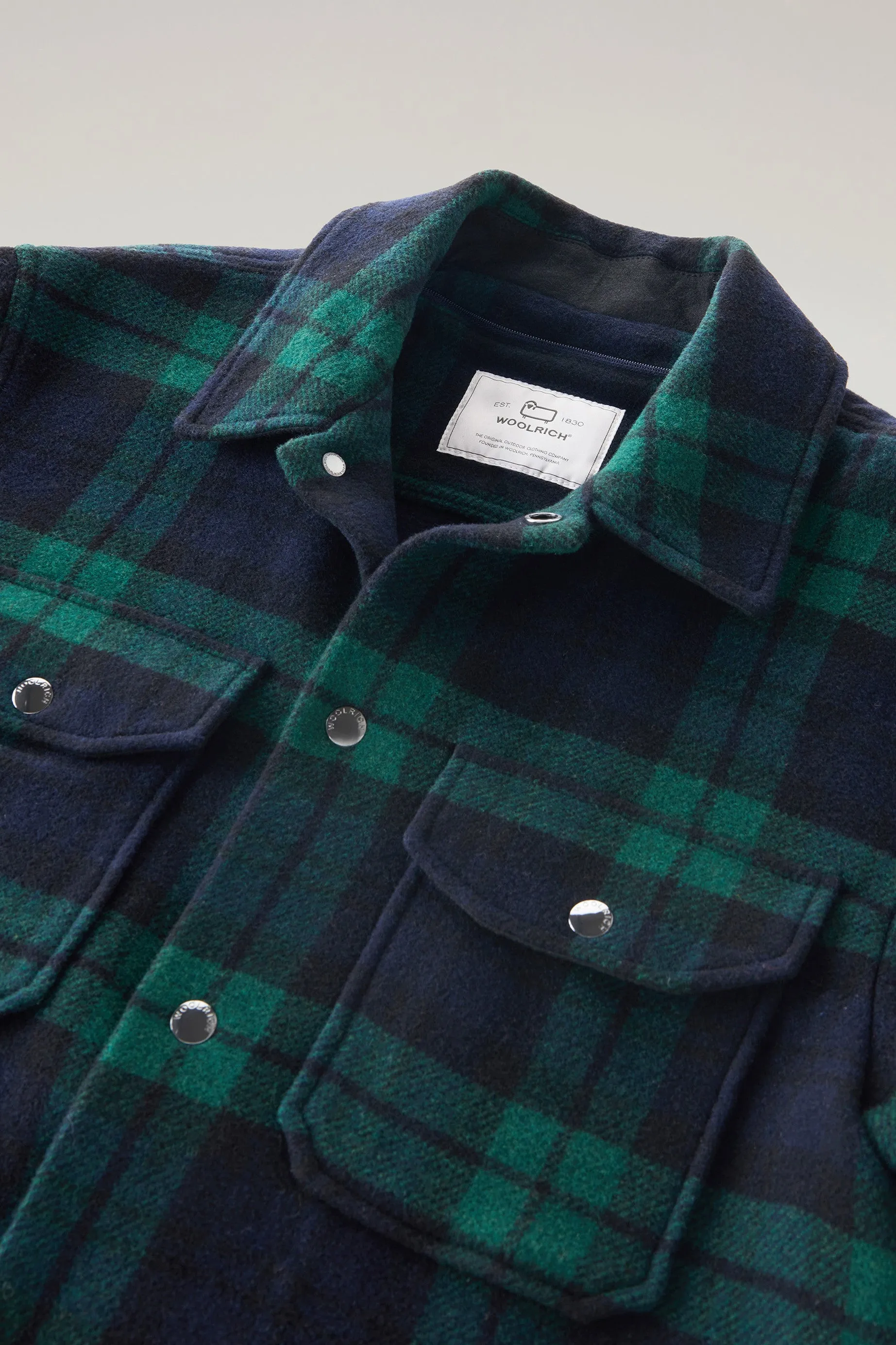 Overshirt with Detachable Padded Bib and Hood Black Watch