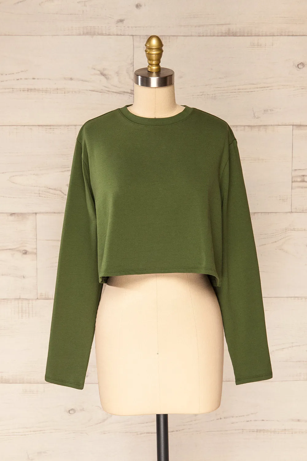 Pato Green | Long Sleeve Crop Top