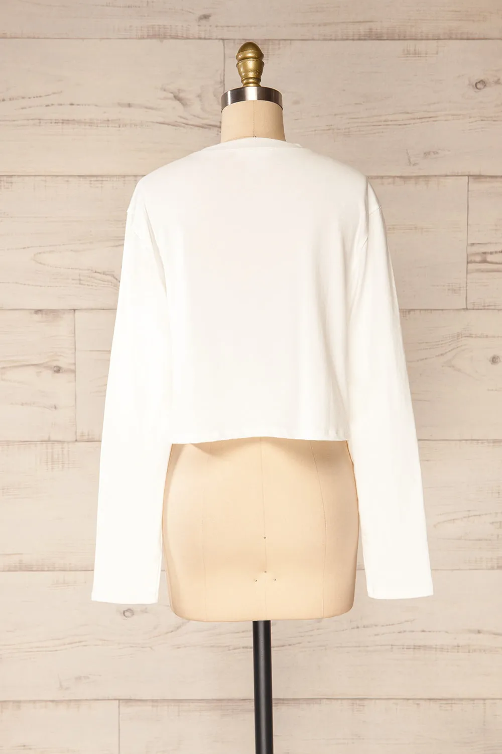 Pato White | Long Sleeve Crop Top