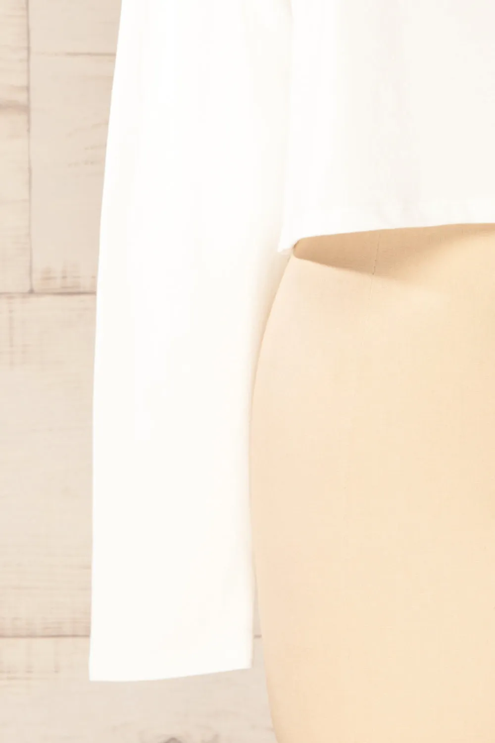 Pato White | Long Sleeve Crop Top