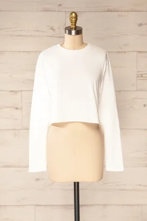 Pato White | Long Sleeve Crop Top