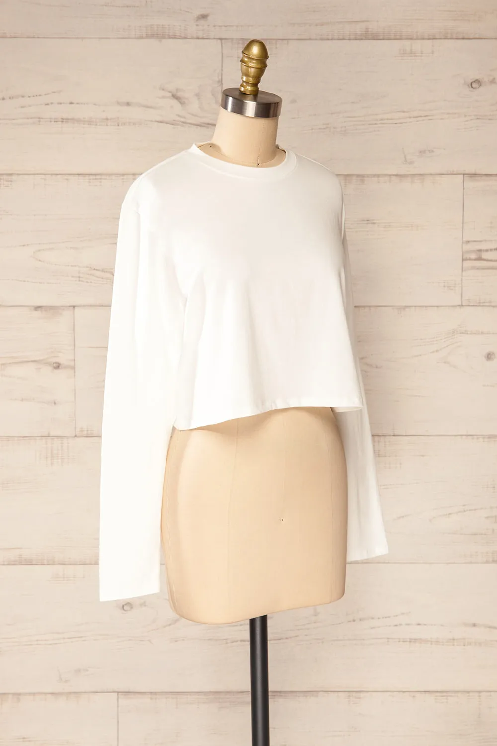 Pato White | Long Sleeve Crop Top