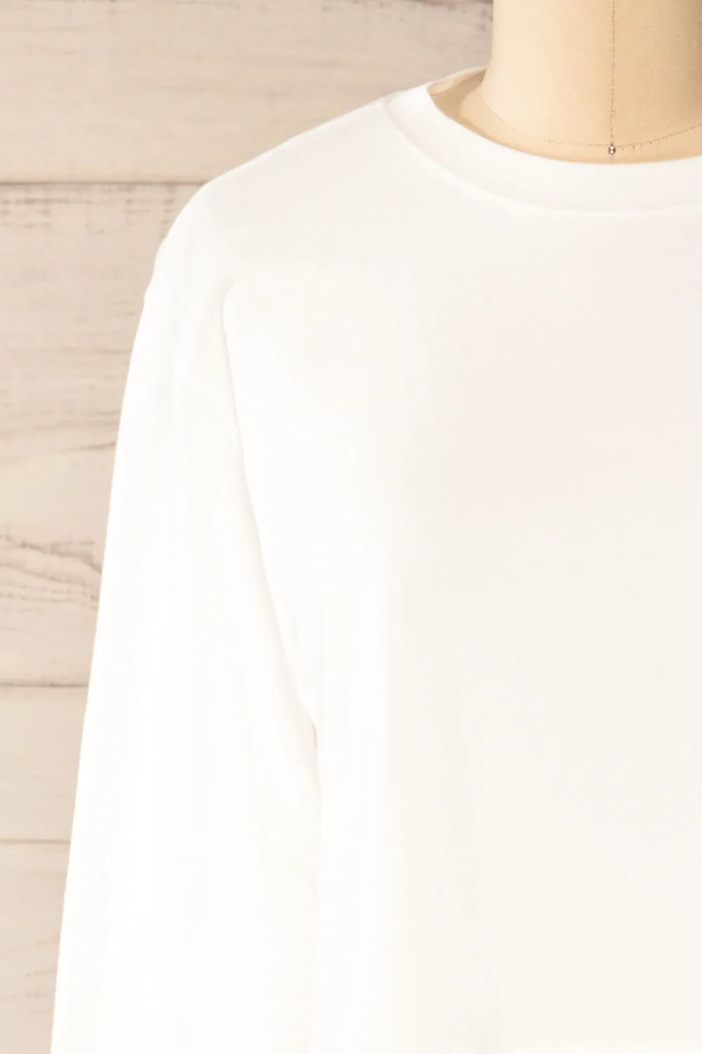 Pato White | Long Sleeve Crop Top