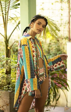 Pattern Oversized Shirt