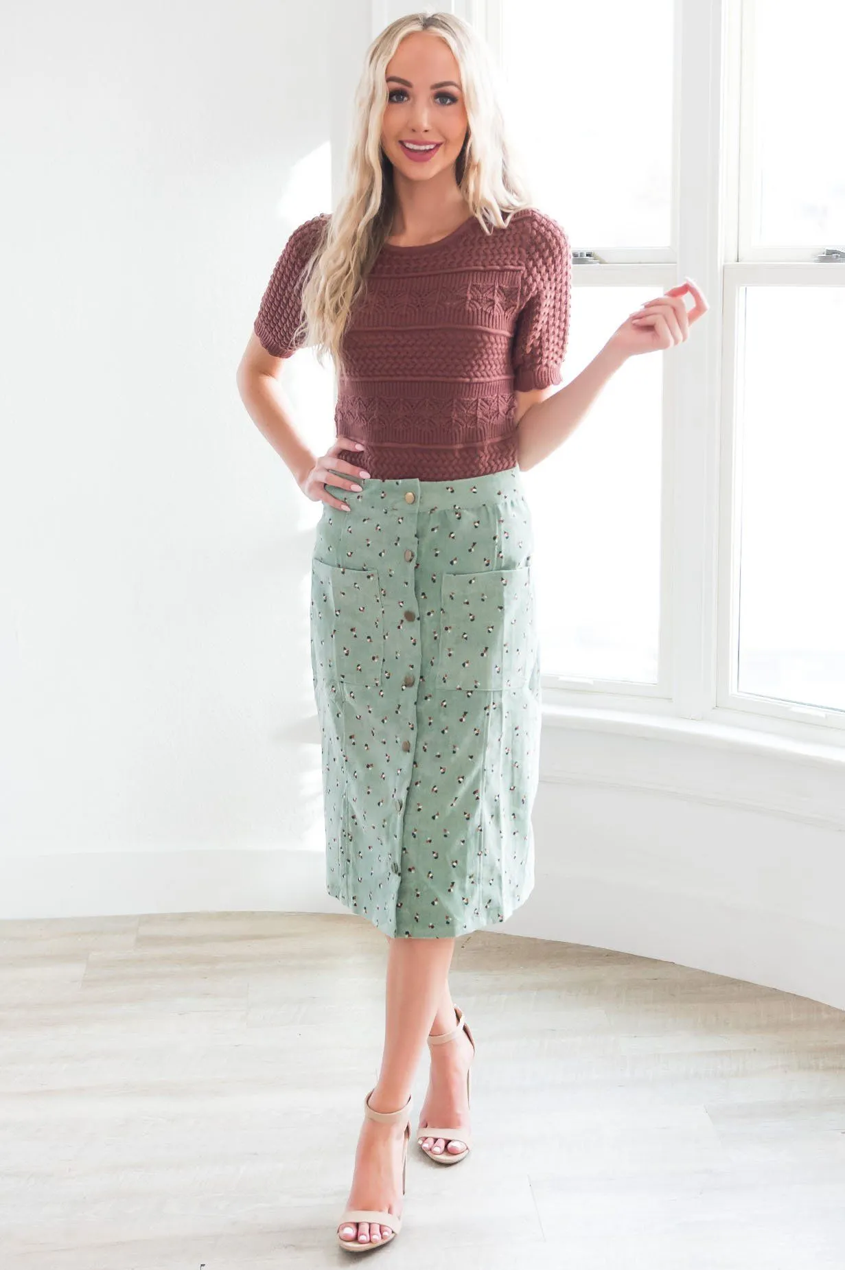 Perfect Day Modest Corduroy Skirt