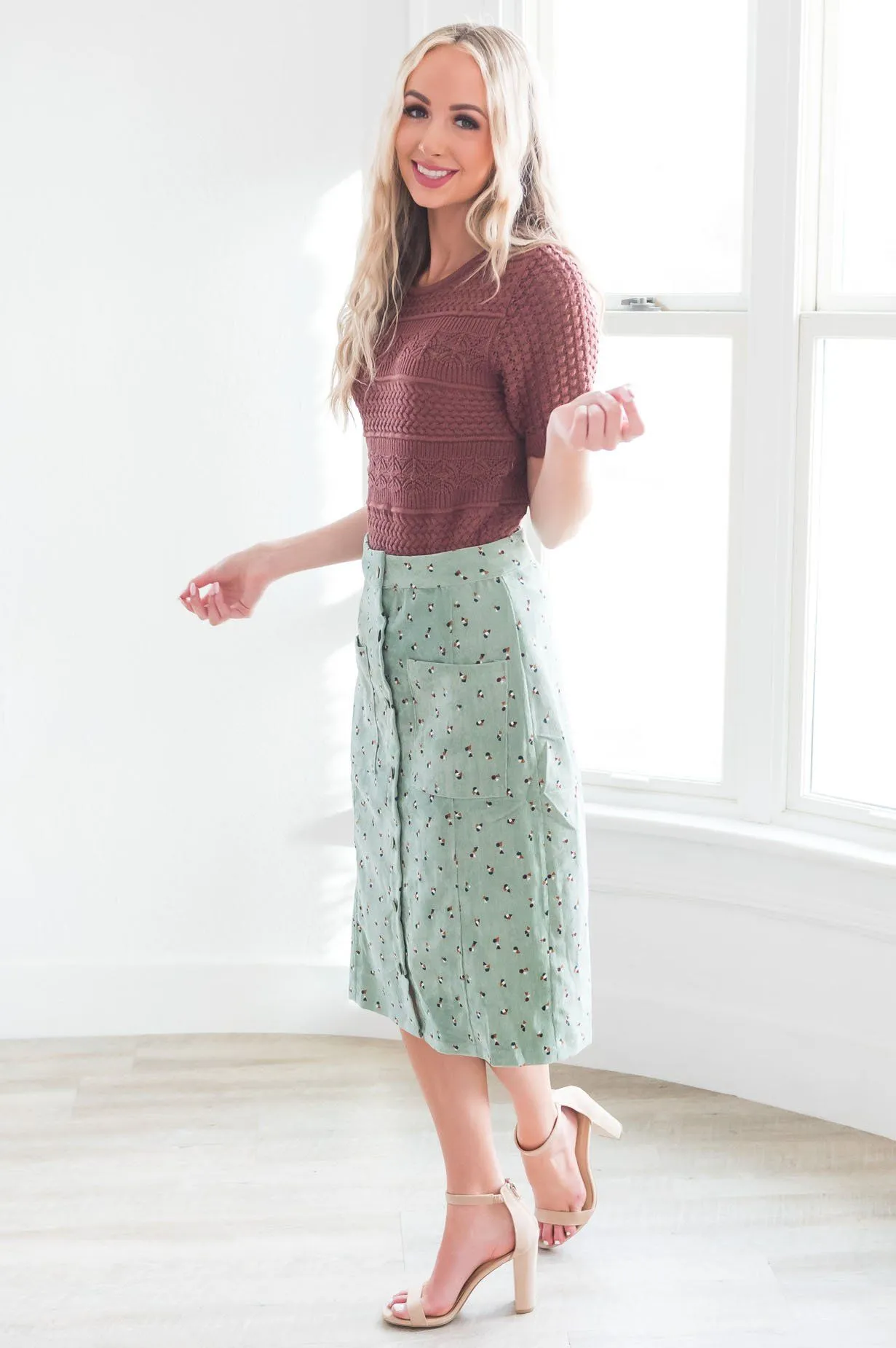 Perfect Day Modest Corduroy Skirt