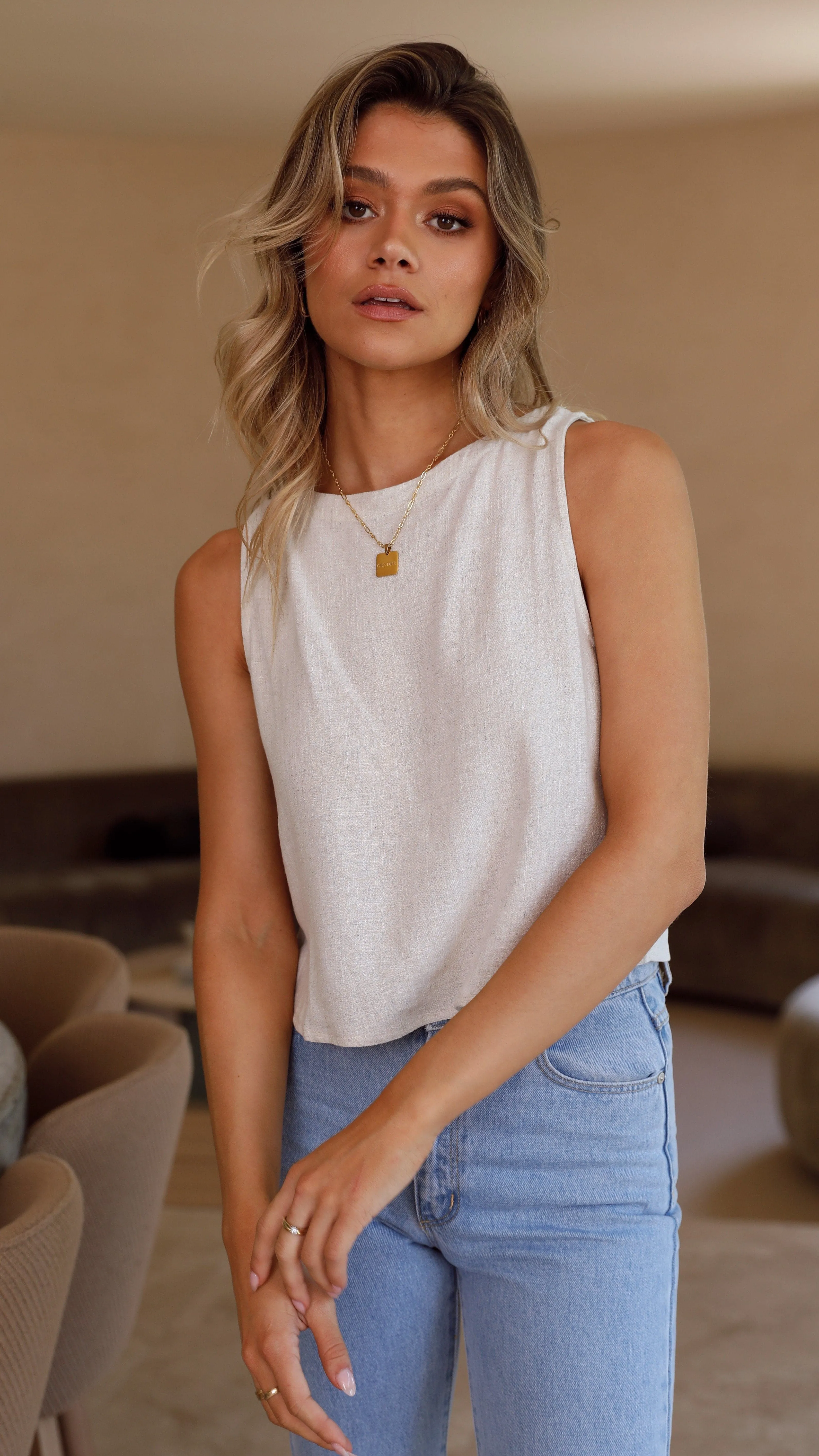 Persephone Crop Top - Natural