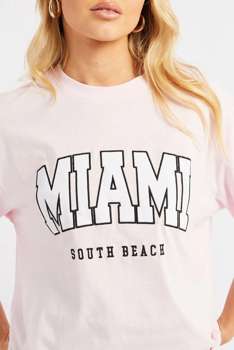 Pink Graphic Tee Short Sleeve