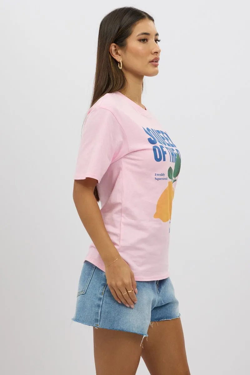 Pink Graphic Tee Short Sleeve