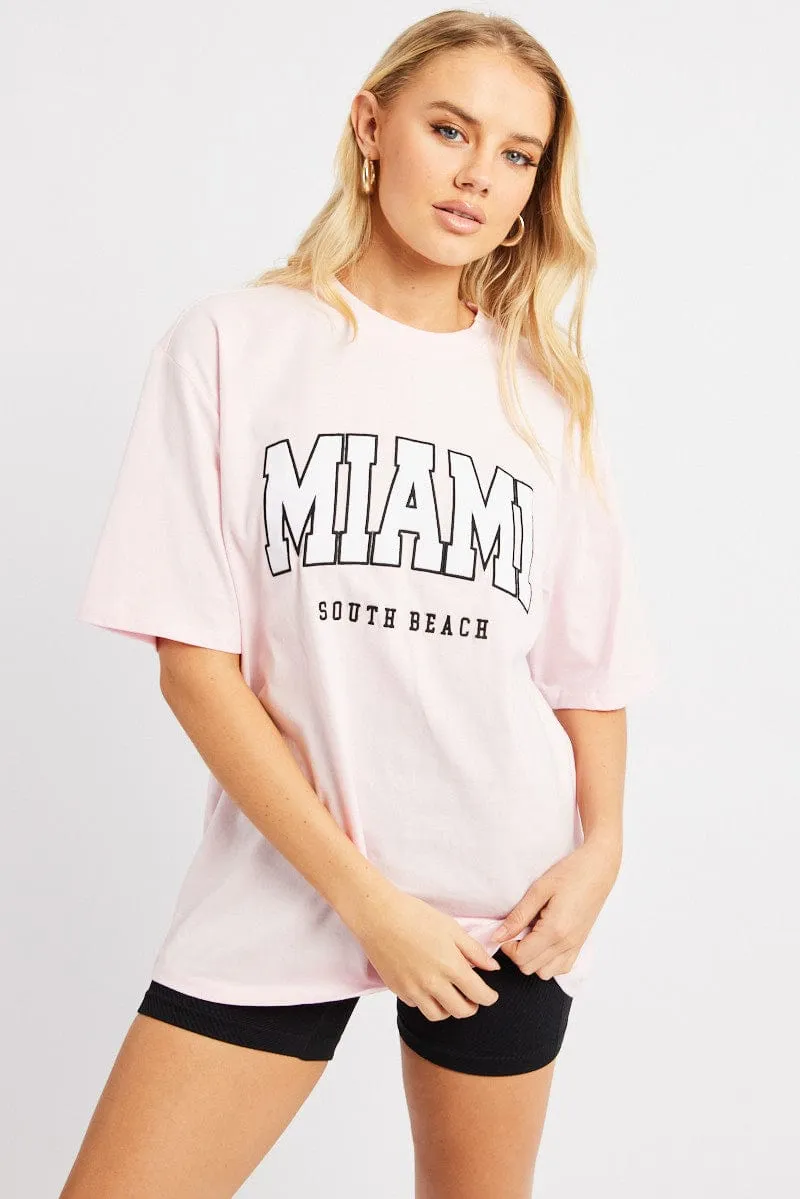 Pink Graphic Tee Short Sleeve