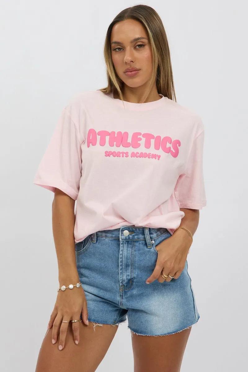 Pink Graphic Tee Short Sleeve