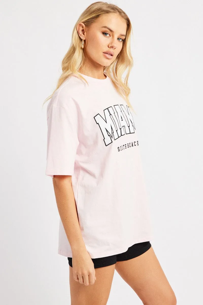 Pink Graphic Tee Short Sleeve